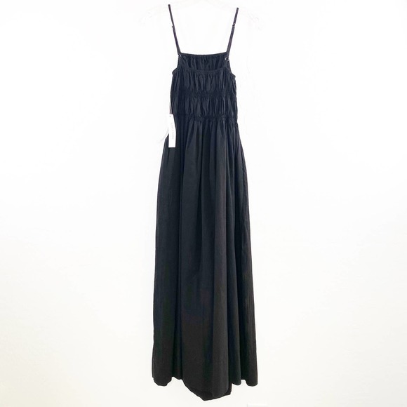 Stateside Ramona Black Poplin Cotton Tiered Smocked Maxi Dress Sundress S NWT - Picture 8 of 10